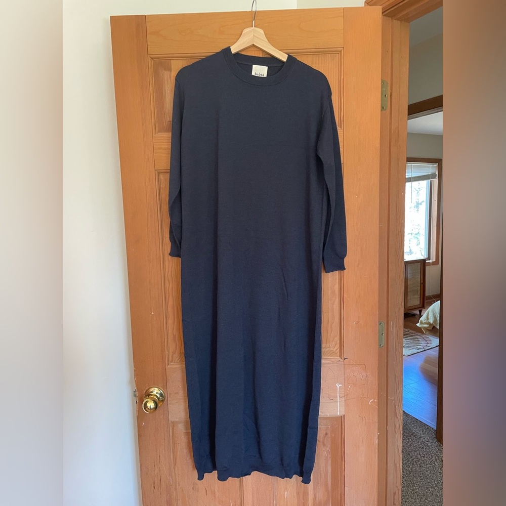 Babaa dress similar number 12 merino wool knit navy